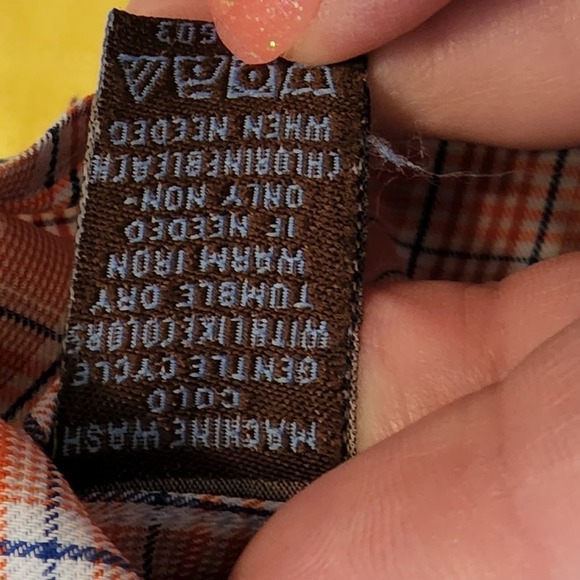 Tattersall London Red Plaid button down shirt men's size 16 32/33 - Picture 5 of 6